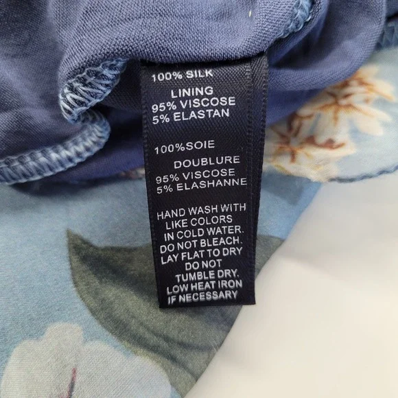 LE MARAIS PARIS Silk Floral Bell Sleeve Blouse Top Made in Italy Size S Lined - Picture 7 of 11